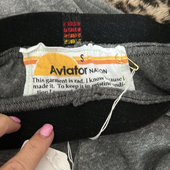 Aviator Nation LOGO STRIPE SWEATPANTS - HEATHER GREY - S (SOLD OUT) - Picture 5 of 6